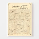 Vintage Map of Jefferson County, Nebraska 1889