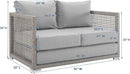 Modern Gray Wicker Rattan Loveseat for Outdoor Spaces