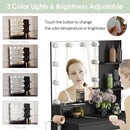Black Makeup Vanity Table With Lighted Mirror And USB Ports