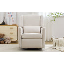 29.5'' Wide Wingback Swivel Rocker Recliner Chair, Glider Rocker Recliner, Rocking Chair Nursery for Living Room Bedroom Apartment,Linen,Beige