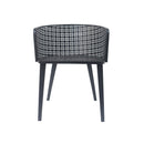 Milan Outdoor Dining Chair Set of 2 Black Iron Elegant Design 22.25' x 21.50' x 28.25'