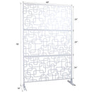Outdoor & Indoor Privacy Screen Metal Privacy Screen 76' H×48' W, Freestanding Decorative Privacy Screen for Deck Balcony Patio, Privacy Fence Panels for Outside Lawn Garden PS114 WHITE