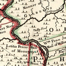 Vintage Map of Pennsylvania 1687
