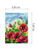 Needlepoint canvas for halfstitch without yarn Poppies 3568E