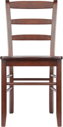 Walnut Ladder-Back Dining Chair Set for Dining Room