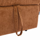 2-in-1 Sofa 82' Three-seater Sofa with Sofa Bed and Reversible Recliner, Orange Chenille