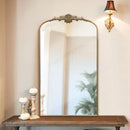 Arched Gold Baroque Mirror 42x24 Inch Wall Mounted