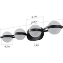 Modern Minimalist Bathroom Vanity Light, LED 4 Bulb Frosted Glass Shades, Wall Mounted Decorative Lighting Fixture, Suitable for Bathroom Vanity Mirror (Black)