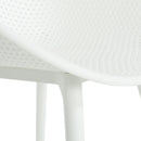 Modern Gable Dining Chair Set of 2 with Weather-Resistant Plastic in White