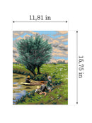 Needlepoint canvas for halfstitch without yarn  after Emile Claus - By the Riverside 3577J