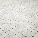Carrara White Basketweave Pattern 12"x12" Honed Marble Mesh-Mounted Mosaic Tile- MSI Collection