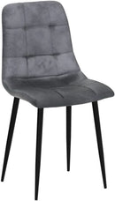 Grey Velvet Dining Chairs Set Of 4 With Metal Legs