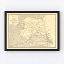 Vintage Map of Alaska 1909
