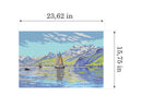 Needlepoint canvas for halfstitch without yarn  after Peder Mork Monsted - View of Lake, Vevey  3587Q
