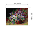 Needlepoint canvas for halfstitch without yarn  after Friedrich Meyer Rubritius - Still Life with Flowers 3589M