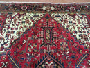 Wonderful Persian Heriz Rug 8.6 x 11, Geometric Heriz Carpet, Semi Antique Decorative Area Rug, Red Ivory Dark Blue Handmade Wool Room Sized
