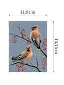 Waxwings Winter Birds Needlepoint Canvas by Orchidea 3592J