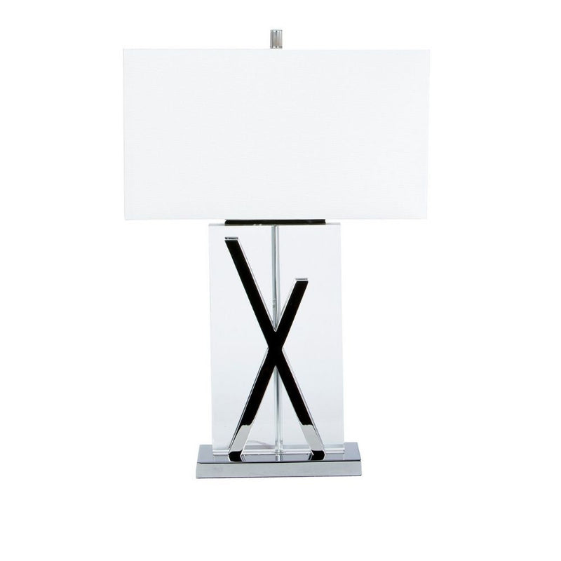 1 Light with USB Charger X Table Lamp // Chrome and Crystal