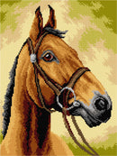 Horse Equestrian Needlepoint Canvas by Orchidea 3593J