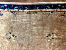 Antique Chinese Wool Rug 10x13, Large 1920s Peking Carpet, Handmade