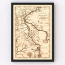 Vintage Map of Delaware 1795