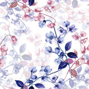Contemporary Red and Blue Flowers Wallpaper Fashionable
