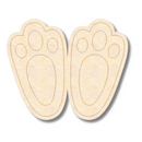 Unfinished Wood Etched Bunny Feet Shape | Paint By Line Crafts | up to 30" DIY