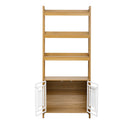 Modern Furniture Style 2 IN 1 Pet Friendly Dog Crate Ladder Bookcase in Ancient Oak MDF and Steel
