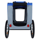 Large Folding Bike Trailer for Dogs – 120LB Capacity All-Terrain Pet Carrier, Durable Steel Frame for Cycling, Jogging, Camping & Outdoor Adventures, Blue-Gray