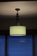 Moderne Flush Mount Conversion Kit 18"w Island Paradise Blue Shallow Drum Lampshade