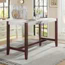 Counter Height Bar Table, 47.5 in Faux Marble Dining Table for Kitchen, Living Room, or Balcony