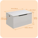White Toy Storage Chest Bench FourCubicFeet FlipTopLid