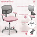 Kids Desk Chair Pink Height Adjustable Lumbar Support