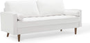 Valour Performance Velvet Sofa White Mid Century Modern