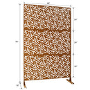 Outdoor & Indoor Privacy Screen Metal Privacy Screen 76' H×48' W, Freestanding Decorative Privacy Screen for Deck Balcony Patio, Privacy Fence Panels for Outside Lawn Garden PS120 BROWN