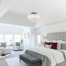 36" Bangaiore Modern Downrod Mount Crystal Ceiling Fan with Lighting and Remote Control