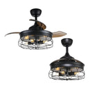 36" Benally Industrial Downrod Mount Ceiling Fan with Lighting and Remote Control