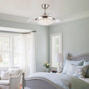 36" Brownesville Modern Chrome Downrod Mount Crystal Ceiling Fan with Lighting and Remote Control