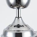 36" Broxburne Modern Chrome Downrod Mount Crystal Ceiling Fan with Lighting and Remote Control