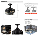 36" Ganga Industrial Downrod Mount Ceiling Fan with Lighting and Remote Control