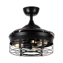36" Ganga Industrial Downrod Mount Ceiling Fan with Lighting and Remote Control