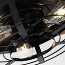 36" Ganga Industrial Downrod Mount Ceiling Fan with Lighting and Remote Control
