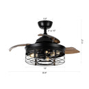 36" Ganga Industrial Downrod Mount Ceiling Fan with Lighting and Remote Control