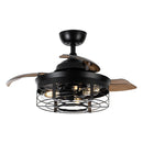 36" Ganga Industrial Downrod Mount Ceiling Fan with Lighting and Remote Control