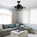 36" Ganga Industrial Downrod Mount Ceiling Fan with Lighting and Remote Control