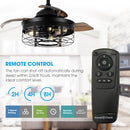 36" Ganga Industrial Downrod Mount Ceiling Fan with Lighting and Remote Control