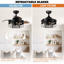 36" Ganga Industrial Downrod Mount Ceiling Fan with Lighting and Remote Control