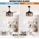 36" Mirelle Farmhouse Downrod Mount Ceiling Fan with Lighting and Remote Control