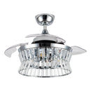 36" Prayag Modern Downrod Mount Crystal Ceiling Fan with Lighting and Remote Control
