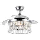 36" Prayag Modern Downrod Mount Crystal Ceiling Fan with Lighting and Remote Control